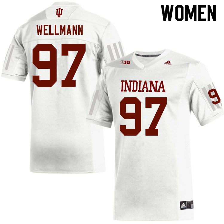 Women #97 Jake Wellmann Indiana Hoosiers College Football Jerseys Sale-White Jersey